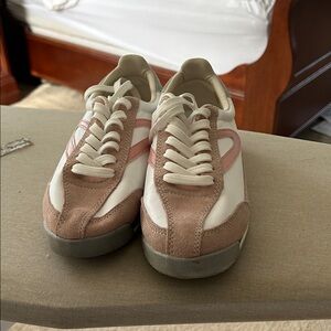 Chic Pink and White Casual Sneakers